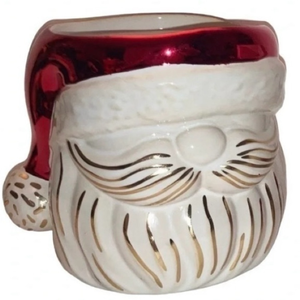 BATH & BODY WORKS Santa Claus Three-Wick Ceramic Candle Holder Retired NWT